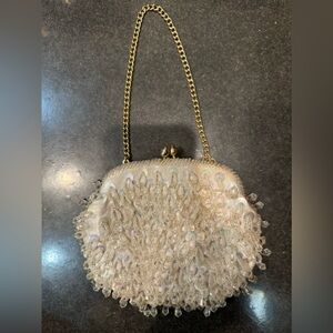 Vintage beaded handbag wristlet